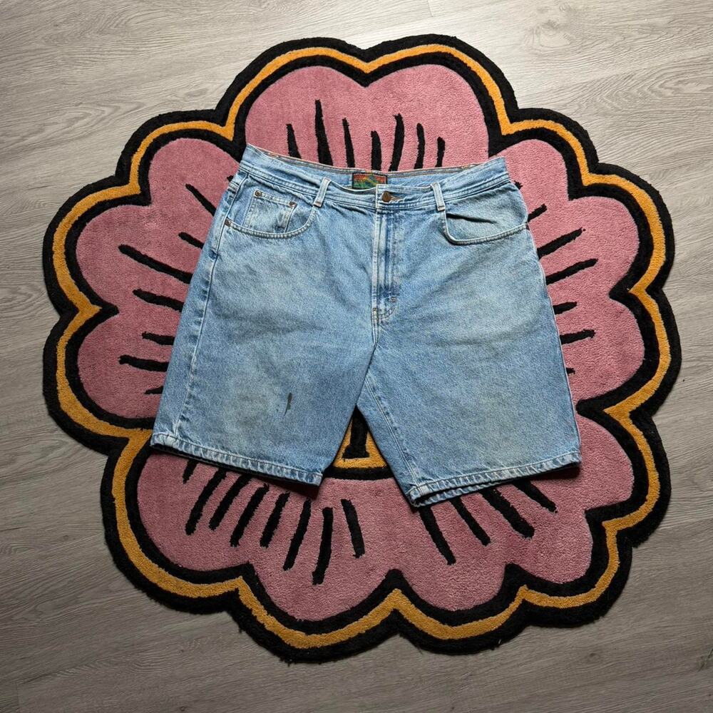 Vintage Y2K Structure Blue Jeans Distressed Denim Shorts Size 36 Blue